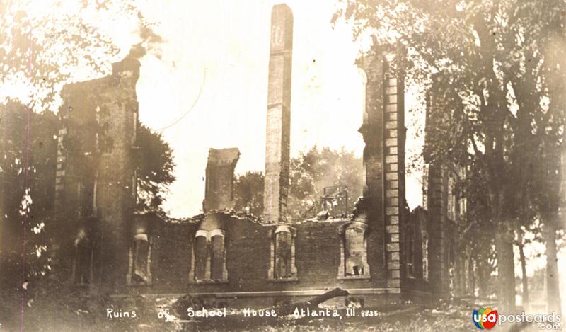 Pictures of Atlanta, Illinois: Ruins of School House