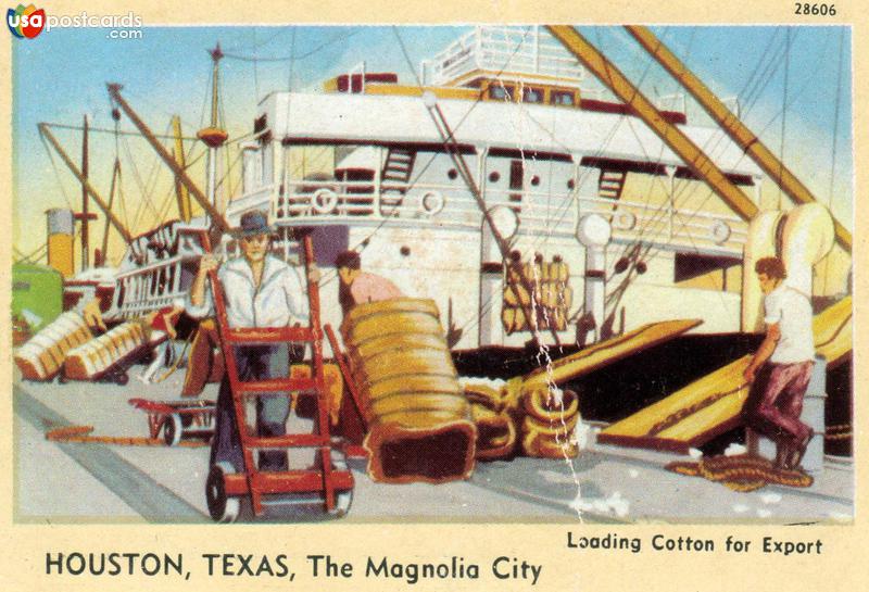 Pictures of Houston, Texas: Loading cotton for export