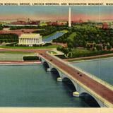 Arlington Memorial Bridge, Lincoln Memorial and Washington Monument