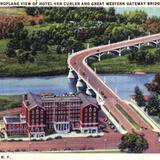 Aeroplane View of Hotel Van Curler and Great Western Gateway Bridge