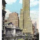 Fifth Avenue showing Public Library and 500 Fifth Ave. Building