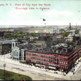 View of city from the North, Onondaga Lake in distance