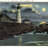 Portland Headlight by Moonlight